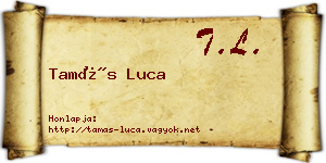 Tamás Luca névjegykártya