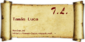 Tamás Luca névjegykártya